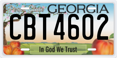 GA license plate CBT4602