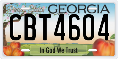 GA license plate CBT4604