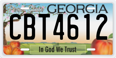 GA license plate CBT4612