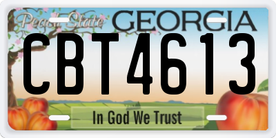 GA license plate CBT4613