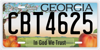 GA license plate CBT4625