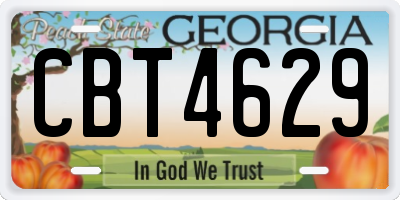 GA license plate CBT4629