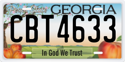 GA license plate CBT4633