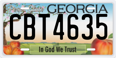 GA license plate CBT4635