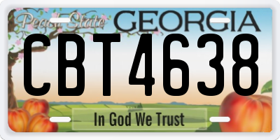 GA license plate CBT4638