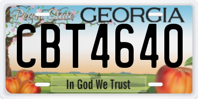 GA license plate CBT4640