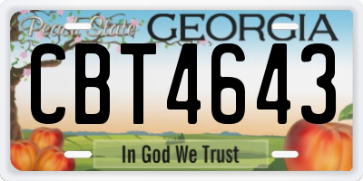 GA license plate CBT4643