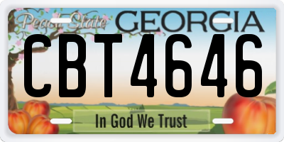 GA license plate CBT4646
