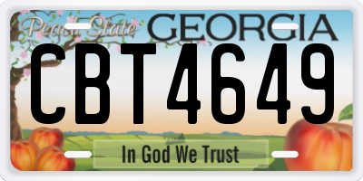 GA license plate CBT4649