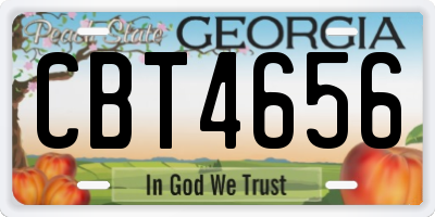 GA license plate CBT4656