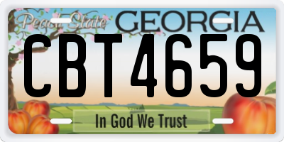 GA license plate CBT4659