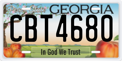 GA license plate CBT4680