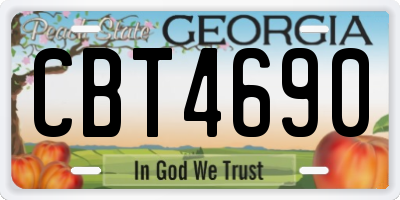 GA license plate CBT4690