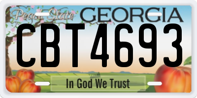 GA license plate CBT4693