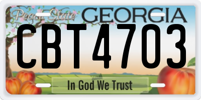 GA license plate CBT4703