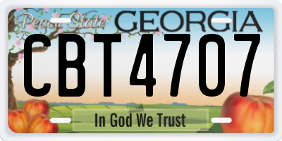 GA license plate CBT4707