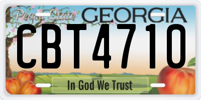 GA license plate CBT4710