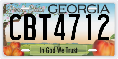 GA license plate CBT4712