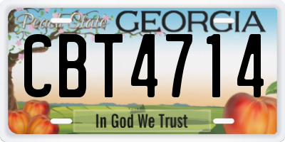 GA license plate CBT4714