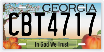 GA license plate CBT4717