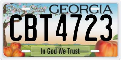 GA license plate CBT4723