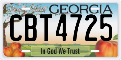 GA license plate CBT4725