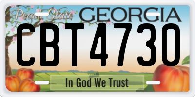 GA license plate CBT4730