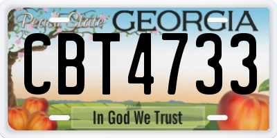 GA license plate CBT4733