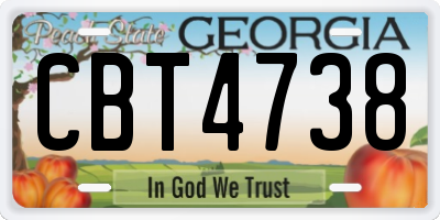 GA license plate CBT4738