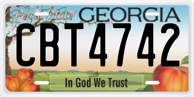 GA license plate CBT4742