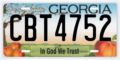 GA license plate CBT4752