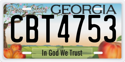 GA license plate CBT4753