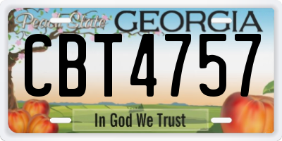 GA license plate CBT4757