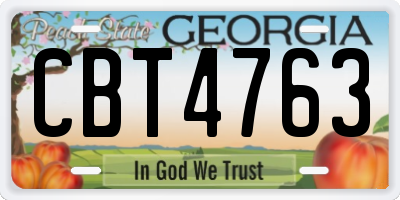 GA license plate CBT4763