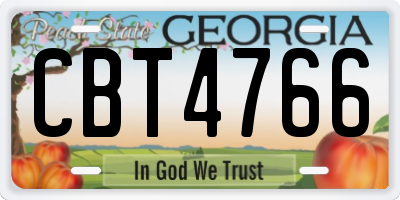 GA license plate CBT4766