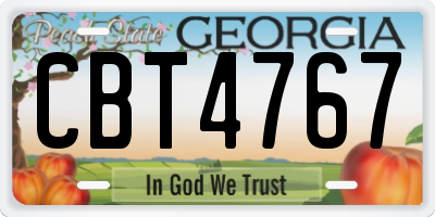 GA license plate CBT4767