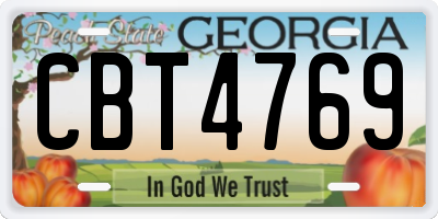 GA license plate CBT4769