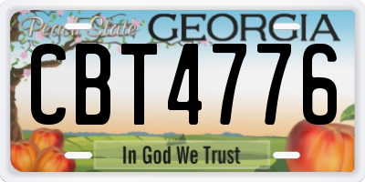 GA license plate CBT4776