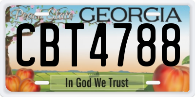 GA license plate CBT4788