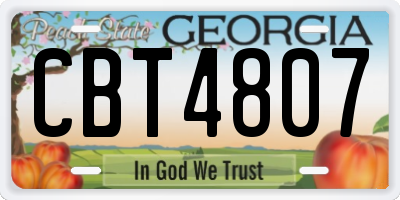 GA license plate CBT4807