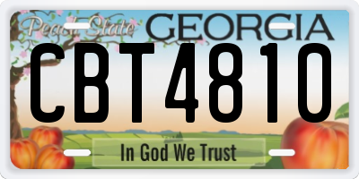 GA license plate CBT4810
