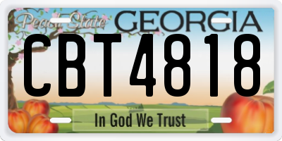 GA license plate CBT4818