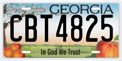 GA license plate CBT4825