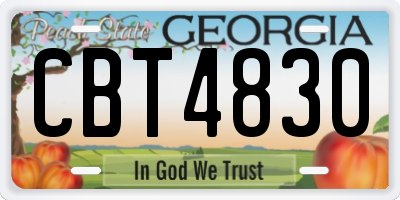GA license plate CBT4830