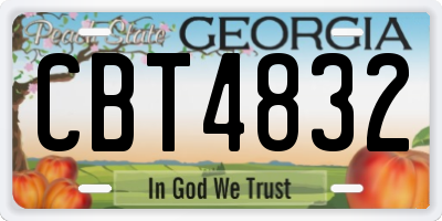 GA license plate CBT4832