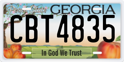 GA license plate CBT4835
