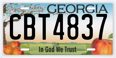 GA license plate CBT4837