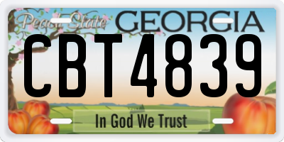 GA license plate CBT4839