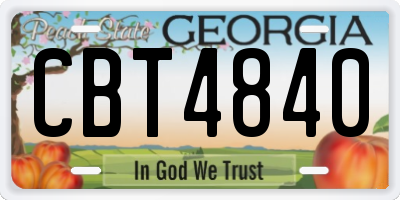 GA license plate CBT4840