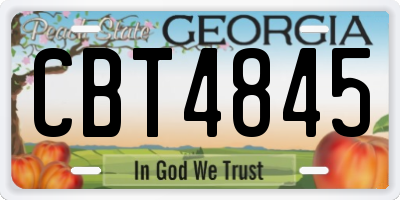 GA license plate CBT4845